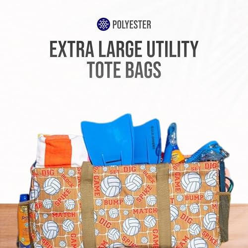Image of Extra Large Utility Tote Bag - Oversized Collapsible Pool Beach Canvas Basket