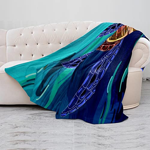 Couverture tortue de mer microfibre polaire premium 150x130cm - 5