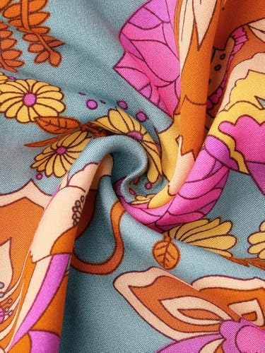 Image of Seta T Women's Summer Dresses Casual Ruffle Sleeveless V Neck Floral Sundress Flowy Smocked Beach Maxi Dress