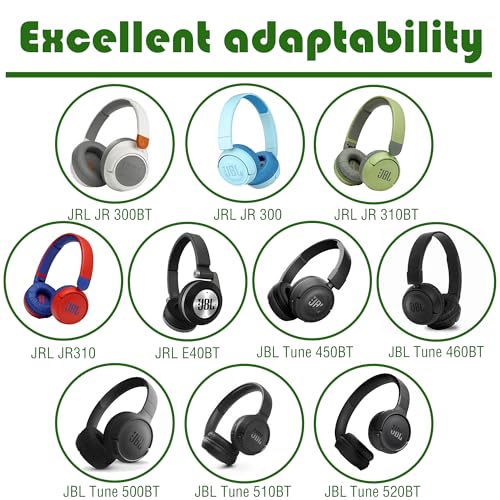 JR 300BT Headphones Replacement earpads Compatible with JR 300BT/JR300/JR 310BT/JR310/E40BT,Tune 450BT (T450BT)/Tune 460BT(T460BT)/Tune 500BT (T500BT)/Tune 510BT/Tune 520BT Headphones Ear Cushion miniatura 2