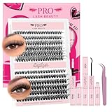 DIY Wimpernverlängerung Kit mit 240 Pcs Cluster lash extension set individuelle Wimpern Kit Bindung,Siegel,Cluster Lash Glue Wimpernkleber Entferner Applikator (3Dstyle-60D+80D-D-8-16mix Kit)