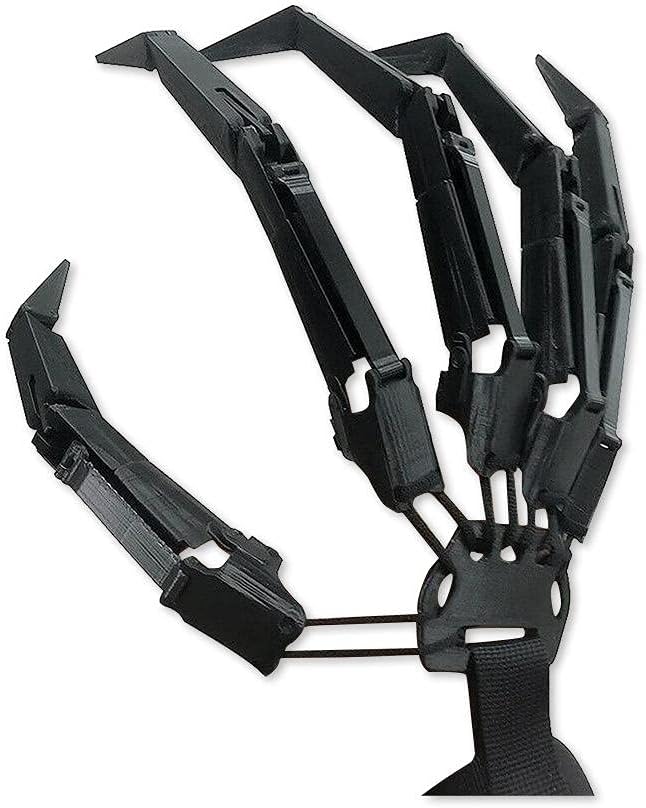 ZJchao Halloween Articulated Gloves Flexible Joint Long Nail Finger Cosplay Costume Props for Halloween Parties Cosplay Events PVC Material Black White 35cm Length (02)