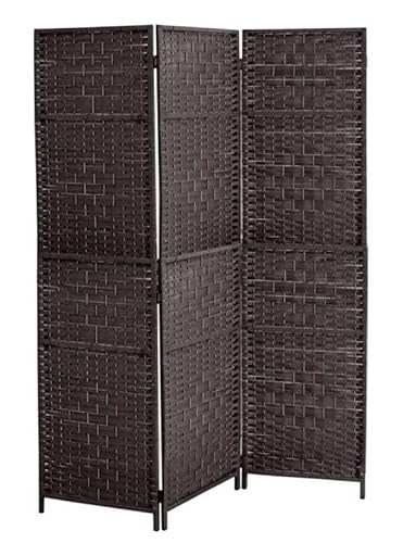 Maury's Separe in Vimini da Interno, Elegante Struttura Marrone con 3 Pannelli,Dimensioni 135x180 cm. Un elemento distintivo per la tua casa, aggiungendo stile e privacy agli ambienti.