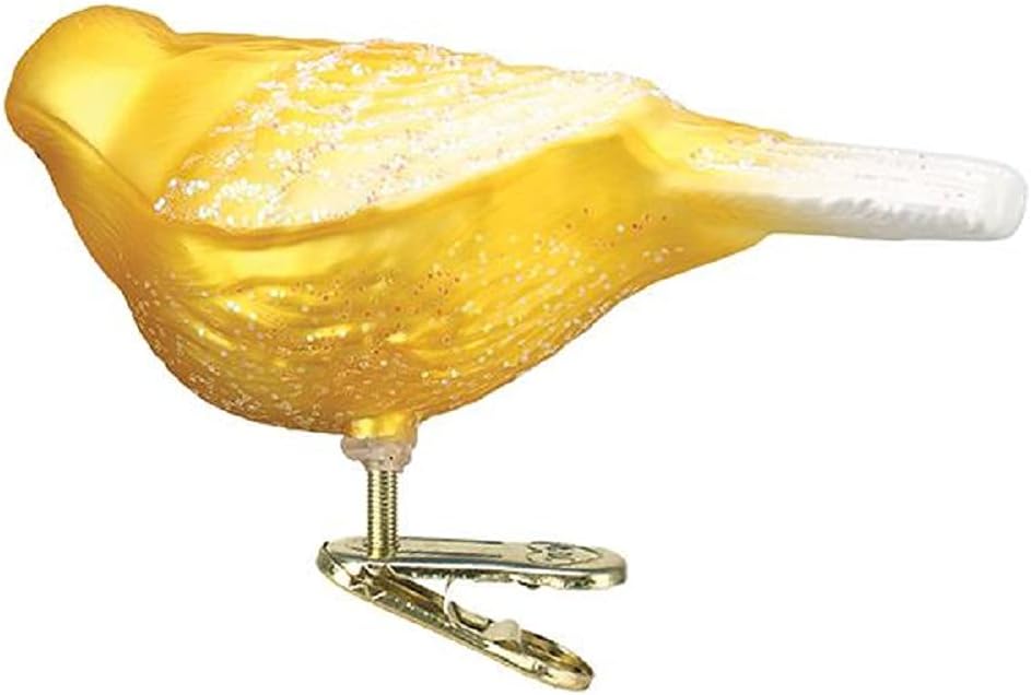 Old World Christmas Canary Glass Blown Ornament for Christmas Tree, Handcrafted Holiday Decoration, Wildlife Animal Collection