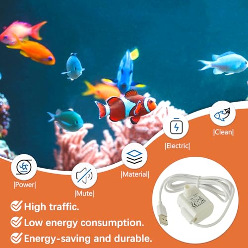 Image of Cat Water Fountain Pump Mini fish tank pump Crafts Plant Micro Water Pump Pet Water Fountain Pump Replacement Pump USB-1020 3.5-9V,White