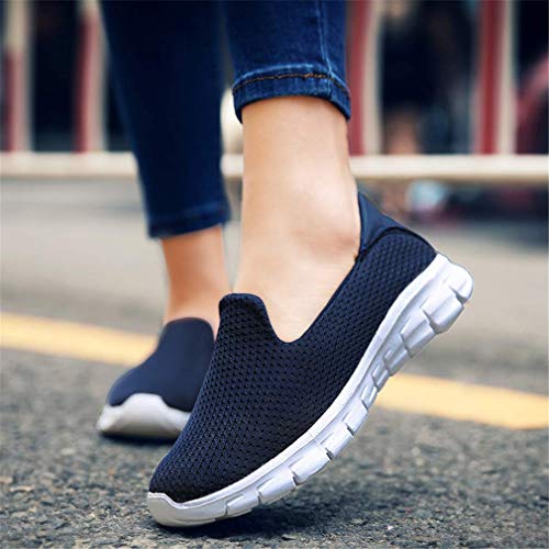Chokness Women's Walking Shoes Slip On Fashion Sneaker With Support Flats (Navy Blue, 7.5) #TOP5