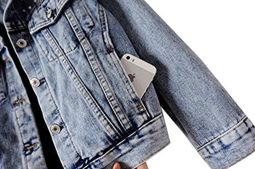 Kedera Women's Jean Jacket Embroidered Rivet Pearl Short Denim Jacket Coat