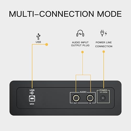 Miniatura 3 de HEXANT Piano digital de tamaño completo de 88 teclas, piano de teclado eléctrico semipesado vertical con 3 pedales y teclado multifuncional para