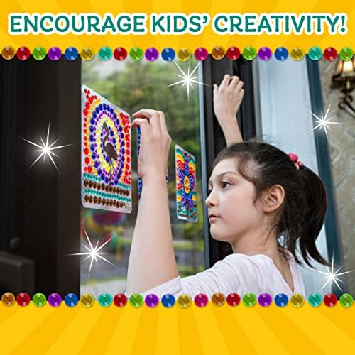 SUNGEMMERS Suncatcher Gem Diamond Painting Kits for Kids - Great Birthday Gifts for 6 Years Old Girls, Creative Valentines Gifts for 11 Years Old & Kids Easter Gifts Ideas - Fun Art Set for Kids 6-12