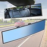 Panoramic Rear View Mirror for Mini Cooper R56, Ultra-Wide Panoramic Convex Interior Clip-on Wide Angle Mirror with Anti-Glare HD Glass