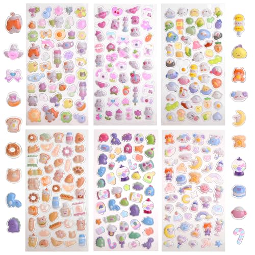 シール 3D 立体シール 6シート  ご褒美ステッカー ジュエルステッカー 交換 