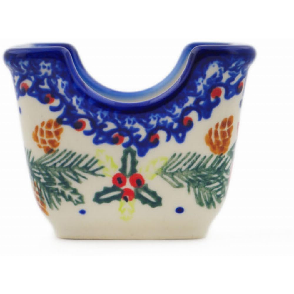 Authentic Polish Pottery Sugar Packet Holder Signature UNIKAT in Cardinal's Home Design Handmade in Boles?awiec Poland by Ceramika Bona + Certificate of Authenticity