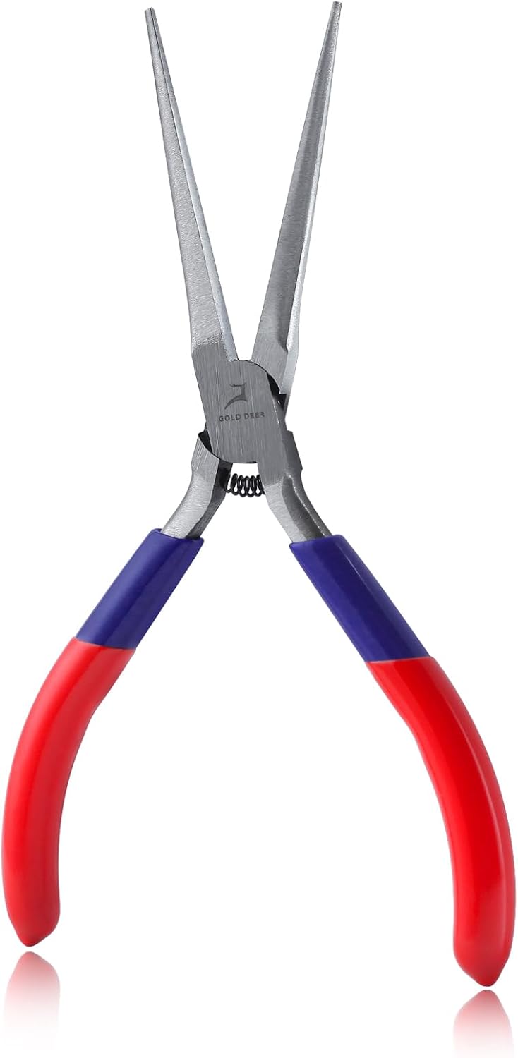 Mini Needle Nose Pliers With Smooth Jaw Mini Long Nose Pliers Precision Wire Looping Pliers for Bending Wire And Small Object Gripping