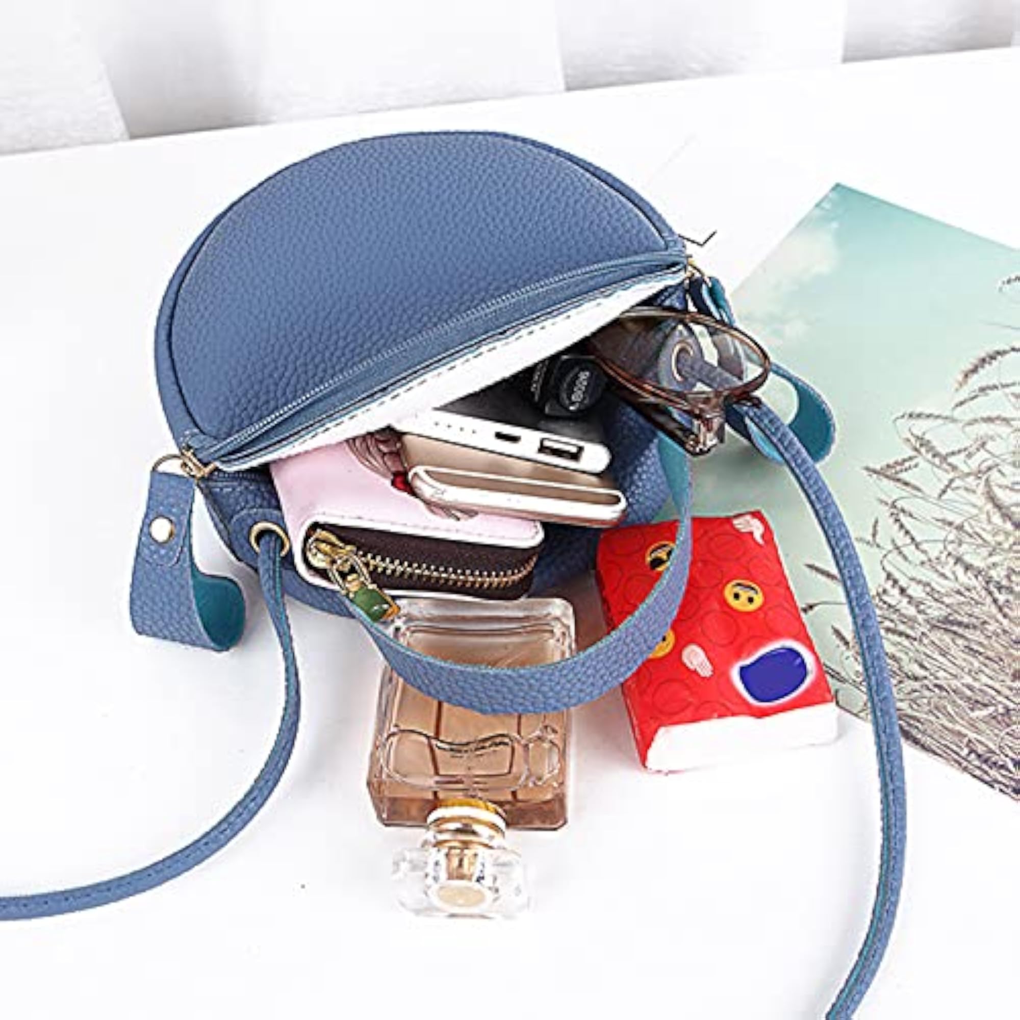 Ladies Portable Small Round Messenger Shoulder Bag