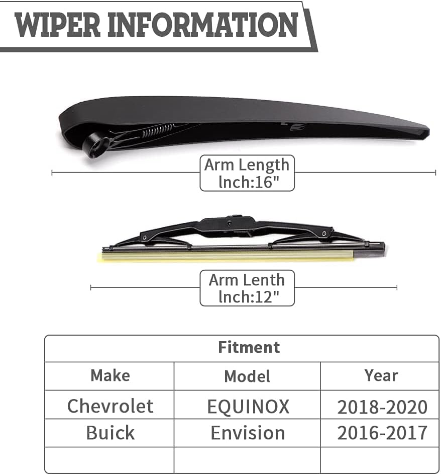 Rear Wiper Arm Blade Nut Set Replacement for Chevrolet Chevy Equinox Gmc Terrain 2018-2021,Buick Envision 2016-2020 Rear Wiper Cover Accessories,Back Windshield Cap 22894224