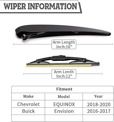 Miniatura 9 de Juego de tuercas de repuesto para limpiaparabrisas trasero para Chevrolet Chevy Equinox GMC Terrain 2010-2017, lt, conjunto de accesorios de