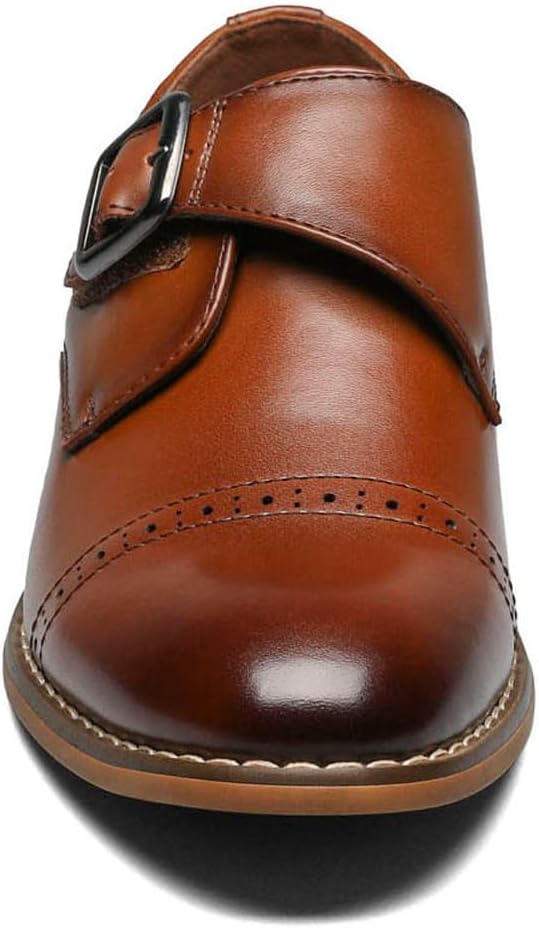 Stacy Adams Boys' Desmond Cap-Toe Monk Strap
