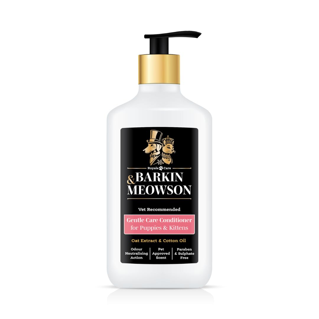 Barkin & Meowson Gentle Care Conditioner for Puppies & Kittens 350ml / 11.83 fl.oz - Oat Extract, Pet-Friendly Scent