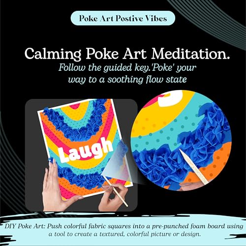 Image of Unwynd Poke Art Positive Vibes Flower Bouquet Kit for Adults, Women & Teens