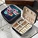 WZCJDHMJ Small Portable Travel Jewellery Box for Women Girls Ladies,PU Leathe Mini Travel Jewelry Organizer Storage Box for Rings Earrings Necklaces Bracelet Jewelry Gift,Beautiful Dragonfly