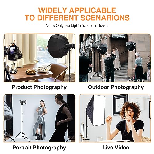 EMART 2 Pack Heavy Duty Light Stand 8.5ft, Spring Cushioned, Aluminum Construction, Photo Video Studio Tripod with Carrying Bag for Photography Lighting, Softbox, Flash by EMART - Image 7