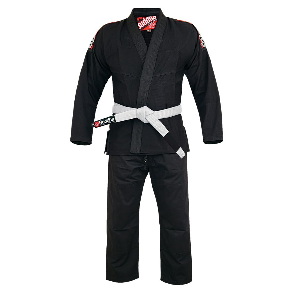Buddha Fight Wear -Kimono Premium Infinity Brazylijskie Jiu Jitsu/BJJ Gi z białym paskiem, unisex dla dorosłych