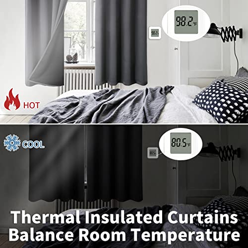 Bgment Thermal Insulated 100% Blackout Curtains For Bedroom With Black Liner, Double Layer Full Room Darkening Noise Reducing Grommet Curtain (42 X 63 Inch, Dark Grey, 2 Panels) #TOP3