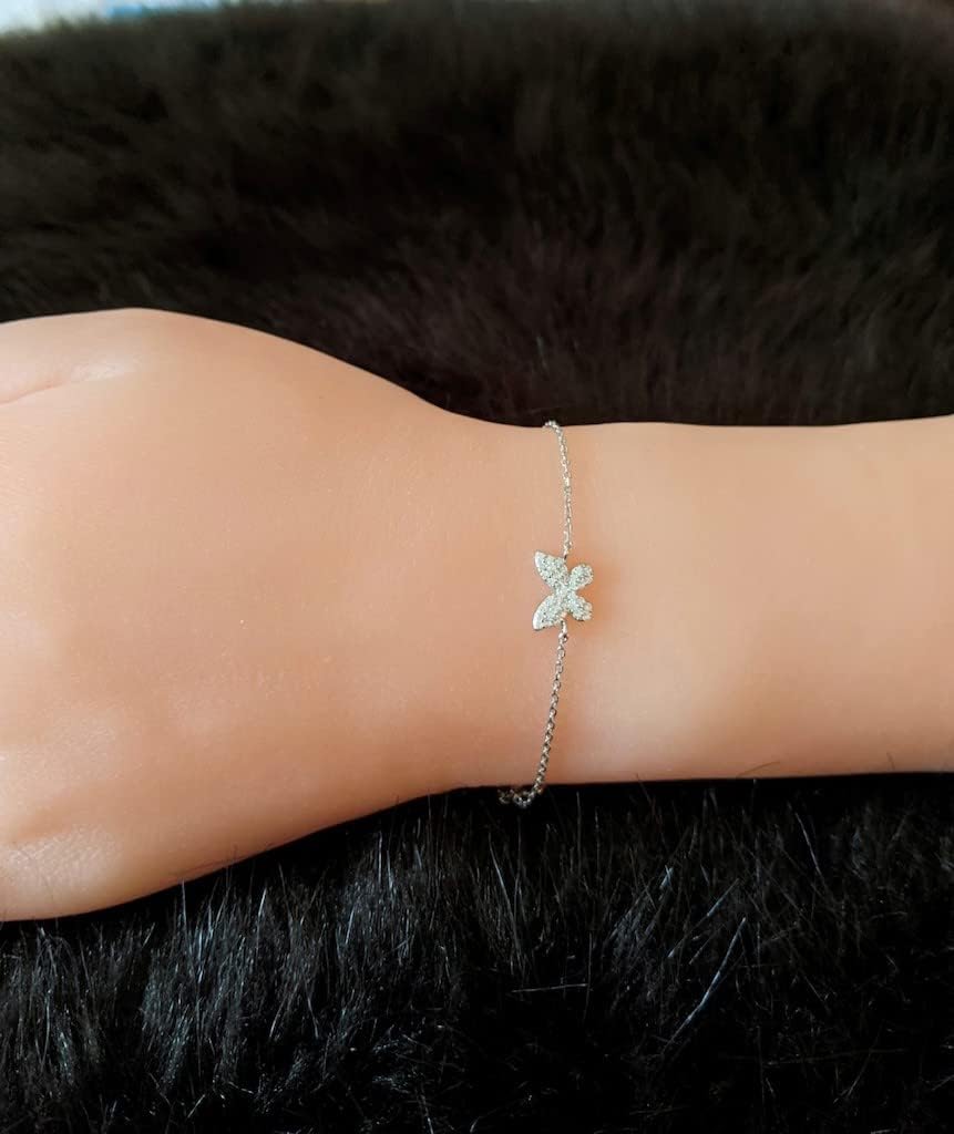 Butterfly Bracelet 925 Sterling Silver Cubic Zirconia/Fine Quality Silver/Gift for Her - Image 6