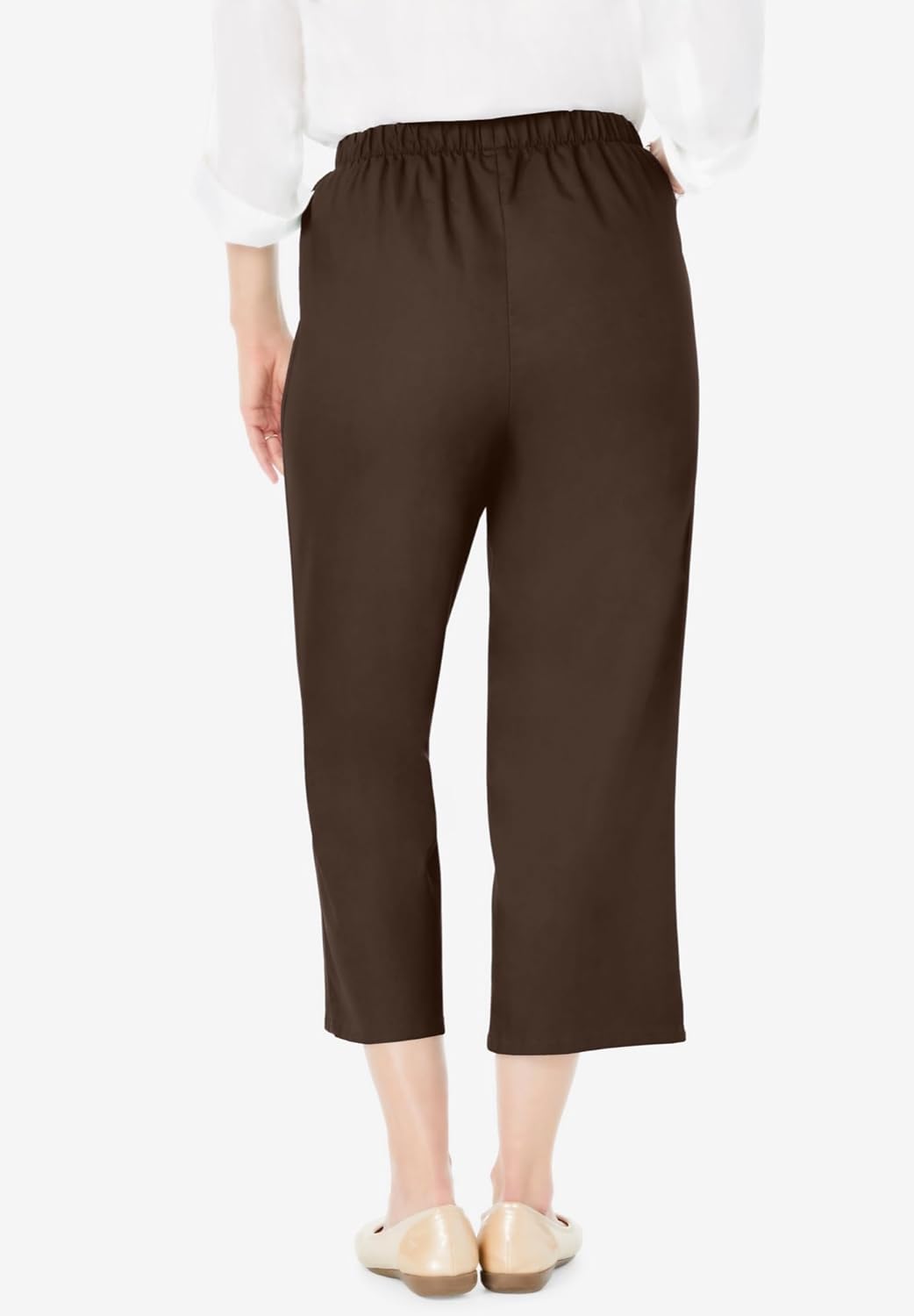 Woman Within Plus Size Capri Elastic Waist Stretch Fineline Denim Jean (Petite Available) - Image 5