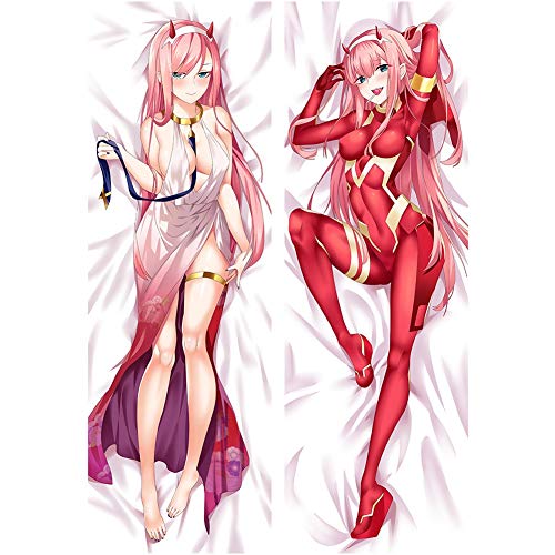 Apehuyuan Darling in The FRANXX Zero Two 02 Body Pillow Case Decorative Anime Pillow Cover, Double Sided Figures, Home Living Room Decor(S Style 1)