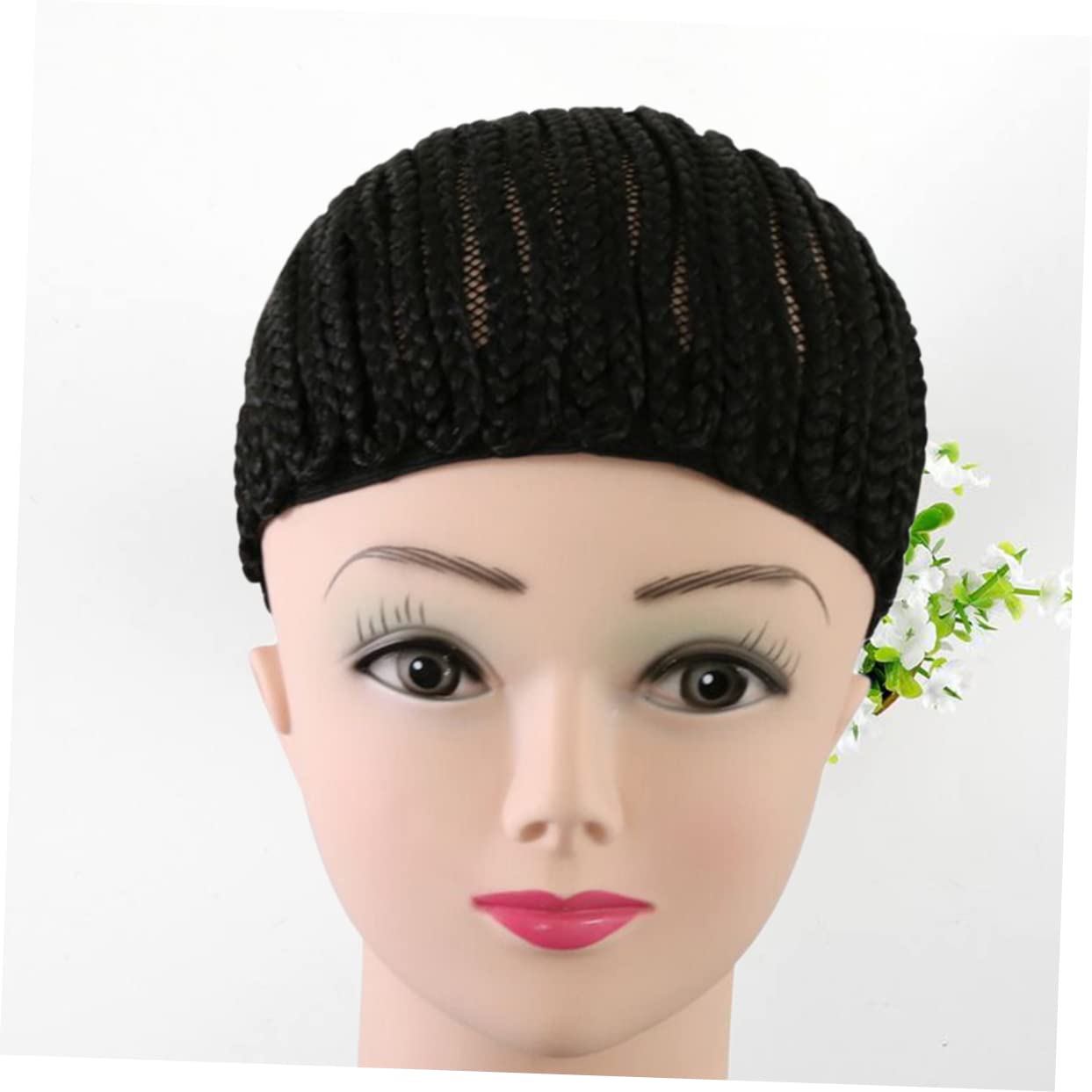 IWOWHERO Elastic Cornrow Cap for Wig Making Black Braid Wig Cap for Black Women