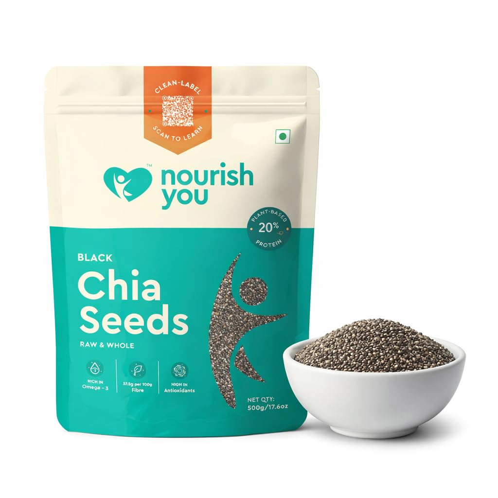 Nourish You Chia Seeds 500g - 100% Clean Seed for Eating | Good Source of Calcium | Seeds for Weight Management | Rich in Calcium, Protein & Fiber, Omega 3 and Antioxidant | Healthy Snacks-image-23