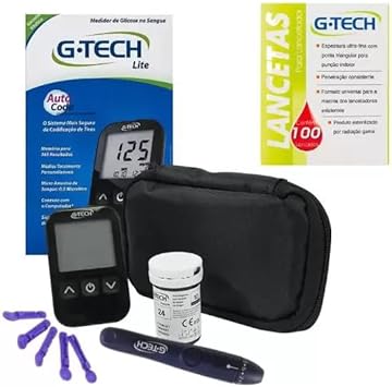 Kit Medidor Glicemia G-tech Lite + 100 Agulhas…