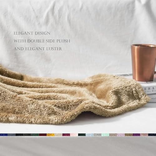 Image of Exclusivo Mezcla Plush Fuzzy Fleece Bed Blanket King Size, Super Soft, Fluffy and Warm Blankets for Couch, Bed, All Season (Brown, 90x104 inches)