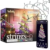 Immagine di Twinkly Strings HD – 700 RBG + Warm White LEDs, 38.5 Meters, Green Wire, Indoor/Outdoor Lighting Decoration