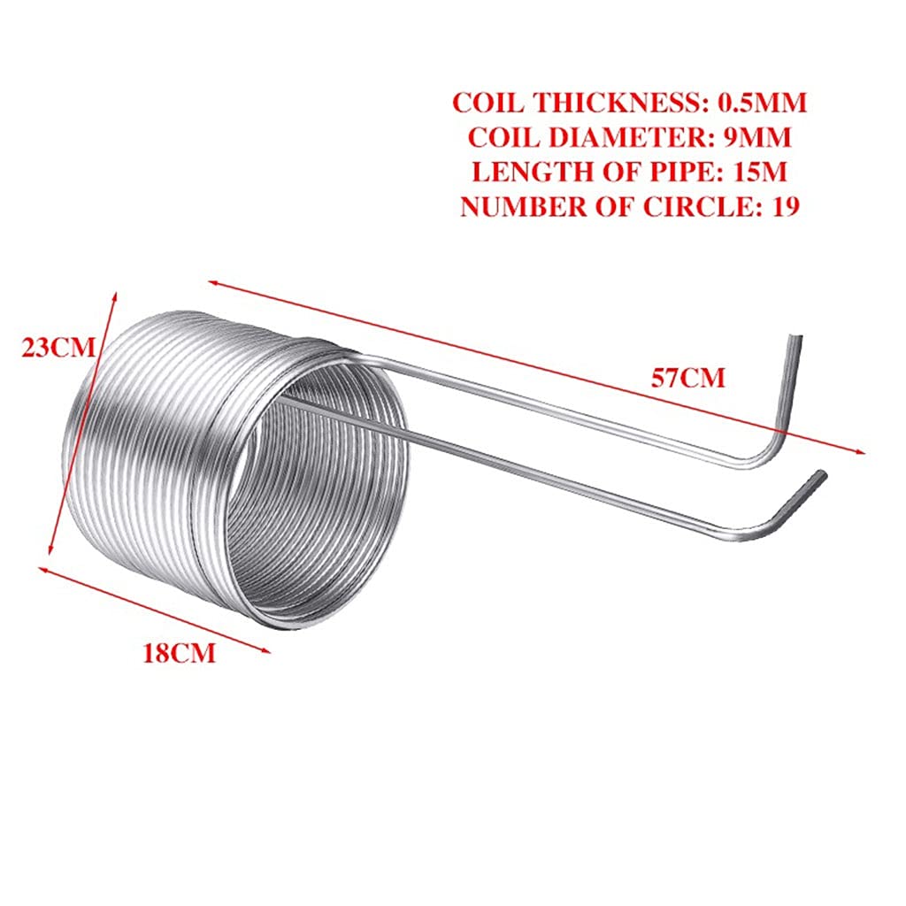1 Pz Tubo Del Refrigeratore Di Immersione In Acciaio Inossidabile, Birra Birra Eccellente Refrigeratore Di Wort, Casa FAI DA TE Parte Della Macchina Per Il Vino (Size : 9.52x0.5x7.8m Single)
