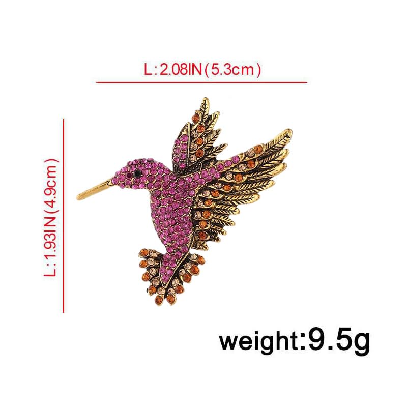 Image of Hummingbird Gift for Women Girl Hummingbird Brooch Rhinestone Animal Pin Corsage Lapel Backpack Pin Christmas Anniversary Decorative Accessory Jewelry