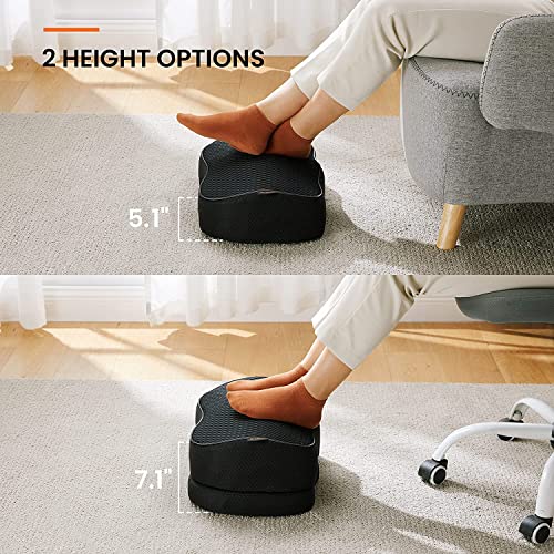 Ergear Foot Rest For Under Desk At Work - Adjustable Foot Rest With Breathable Washable Cover, Ergonomic Memory Foam Foot Rest For Home, Office (Black) #TOP3