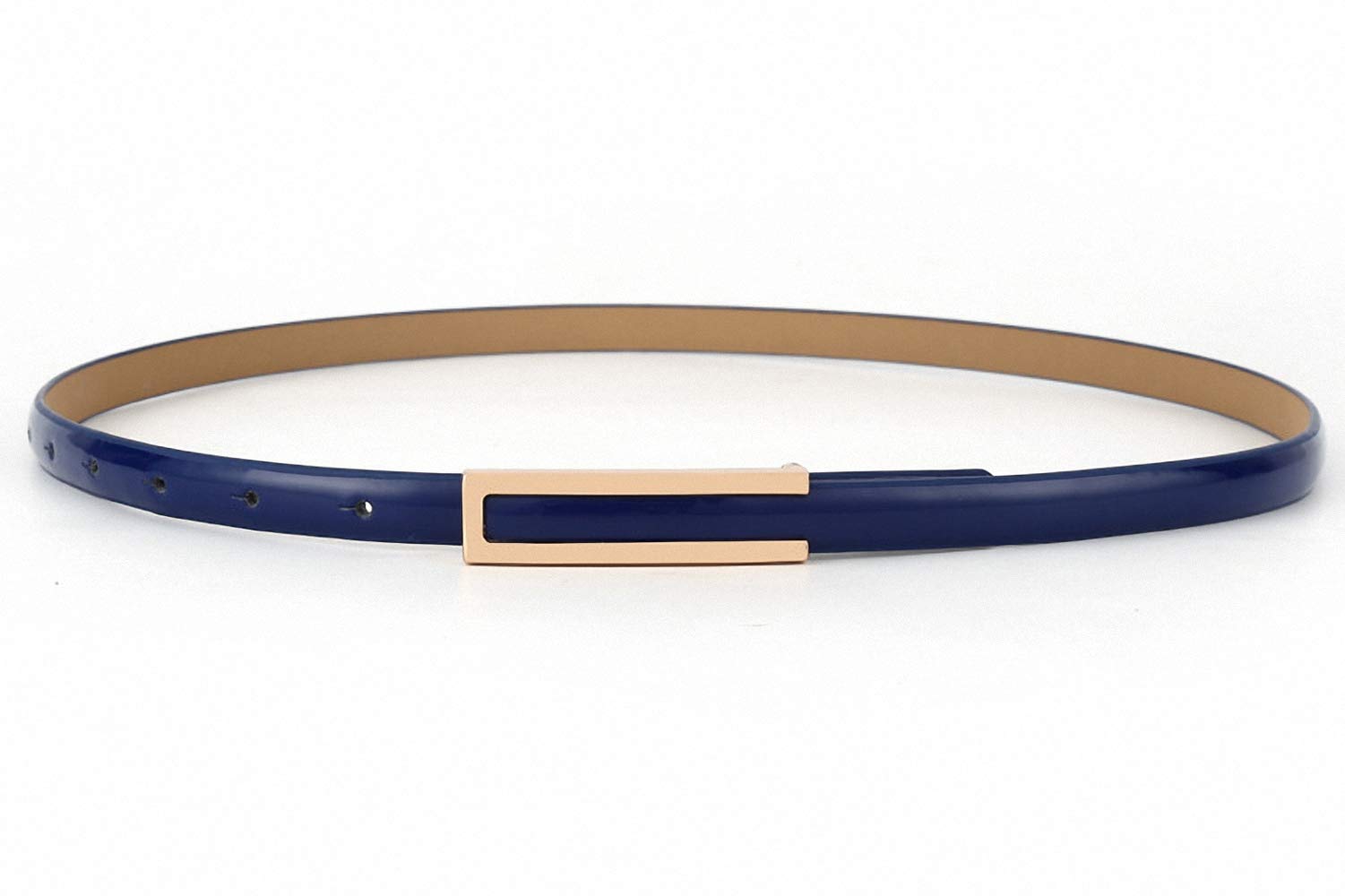 Women Skinny Leather Belt for Dress Adjustable Elastic Thin Cinch Waist with Alloy Buckle for Ladies Wedding Dress Decoration