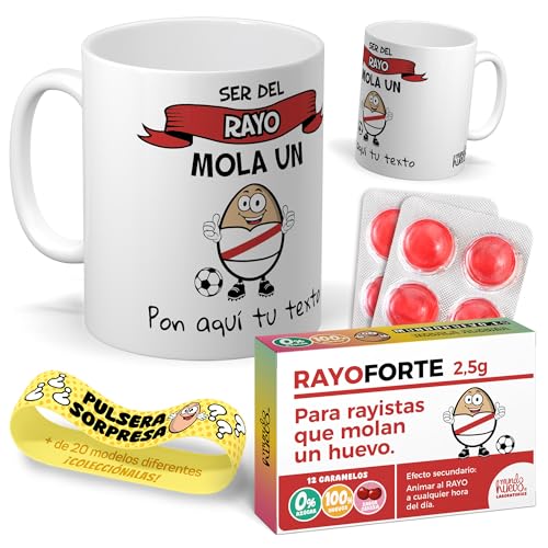 Kit regalo personalizado para aficionados del Rayo Vallecano | Taza...