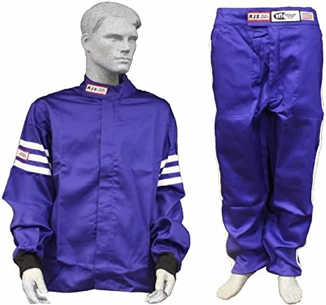 Racerdirect RJS Racing SFI 3.2A/1 Classic FIRE Suit Race Jacket & Pants Blue Size Adult Large