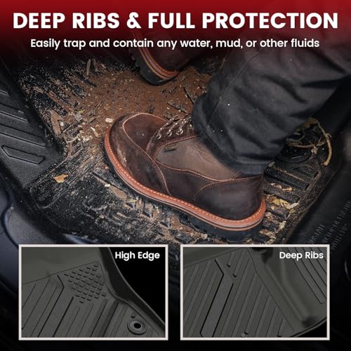 Image of LASFIT Floor Mats & Cargo Mats for Toyota Corolla Sedan 2014-2019, All Weather TPE Custom Fit Car Liners for Toyota Corolla Accessories 1st & 2nd Row and Trunk Mats, Easy to Clean, Black