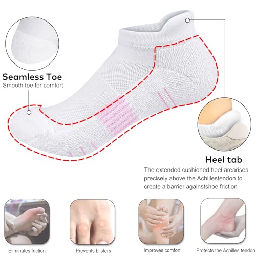 Image of cuangya Ankle Socks for Women - Athletic Low Cut Running Cushioned Socks (3-5 Pairs)