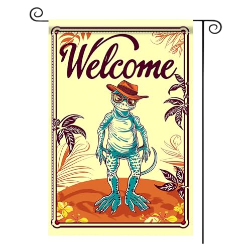 Image of Nuxovilar Frog Garden Flag 12 inchx18 inch Polyester