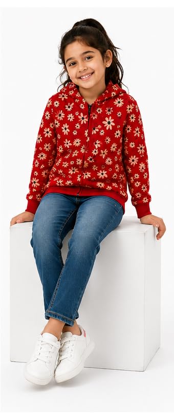 Image of T2F Girls Cotton Hooded Neck Sweatshirt