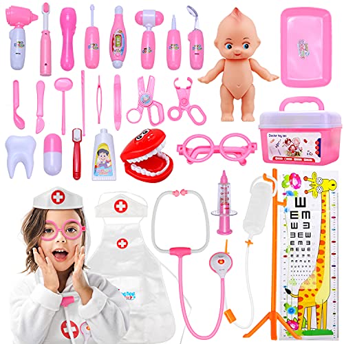 STEAM Life Toy Doctor Kit for Kids Doctor Playset - Dentist Toys for Kids - Toddler Doctor Kit for Girls Pretend Play Doctor Set for Kids Medical Dr Kit for Kids Age 3 4 5 6 7 Kids Doctor Kit
