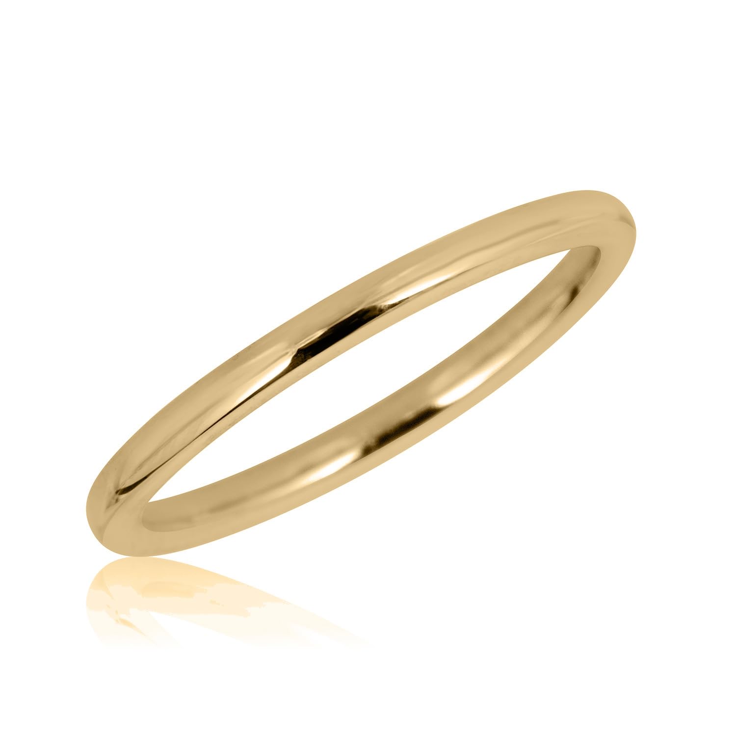 AVORA 10K Yellow Gold Plain Band Stackable Ring- Size 1-9