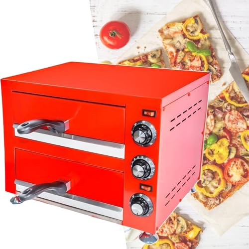 Electric Pizza Oven with Pizza Stone for Restaurant Home, Double Layer Independent Temperature Control, Commercial Pizza Oven(220V)
