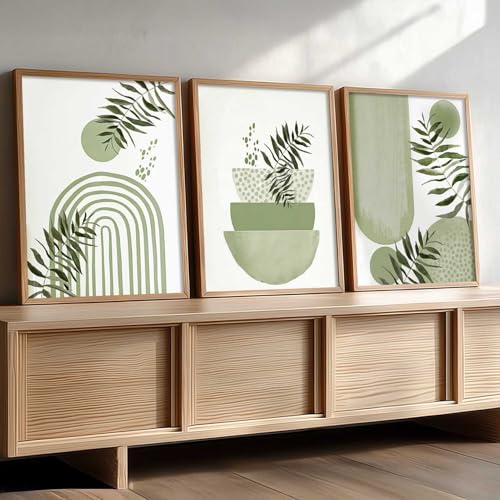 Image of kotart Painting Boho Wall Art Home Decoration Paintings With Frame For Living Room Bed Room Hotel Wall Decor Digital Reprint Set of 3 (10X13 inch)
