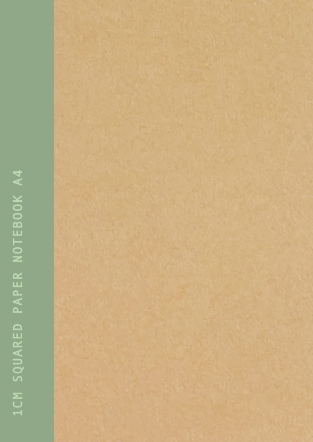 1cm Squared Paper Notebook A4: Pastel Green Spine | Maths Exercise Book 10mm Grided Graph Paper | Recycled Paper Kraft Cover